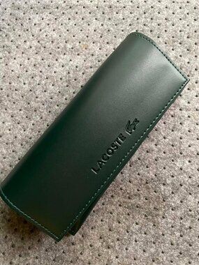 Lacoste Eyeglasses CASE Dark Green Logo Snap Closure Protective  7'' long